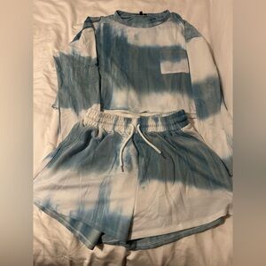 Papermoon Blue and White Tie-Dye lounge set